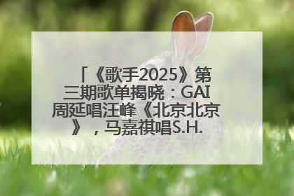 《歌手2025》第三期歌单揭晓：GAI周延唱汪峰《北京北京》，马嘉祺唱S.H.E《你曾是少年》