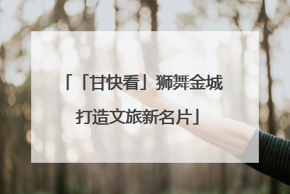 「甘快看」狮舞金城 打造文旅新名片