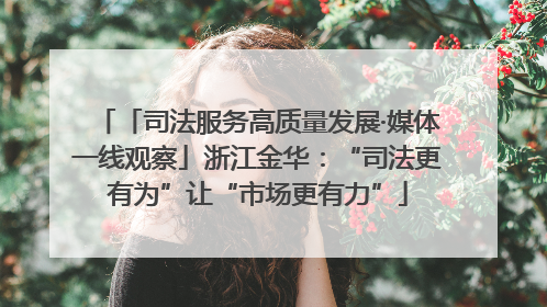 「司法服务高质量发展·媒体一线观察」浙江金华：“司法更有为”让“市场更有力”