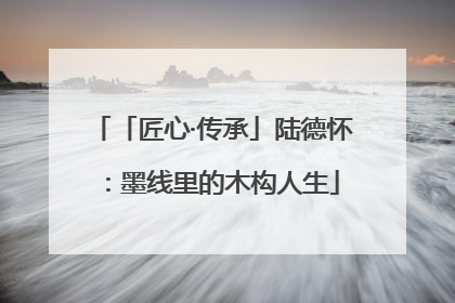 「匠心·传承」陆德怀：墨线里的木构人生