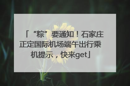 “粽”要通知！石家庄正定国际机场端午出行乘机提示，快来get