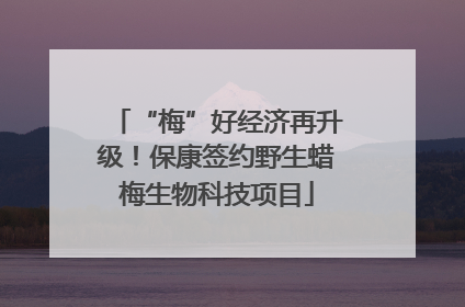 “梅”好经济再升级！保康签约野生蜡梅生物科技项目