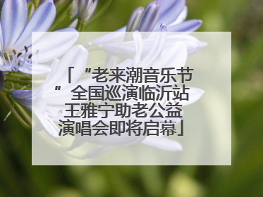 “老来潮音乐节”全国巡演临沂站 王雅宁助老公益演唱会即将启幕
