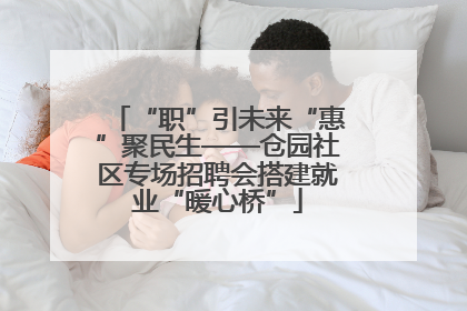 “职”引未来“惠”聚民生——仓园社区专场招聘会搭建就业“暖心桥”