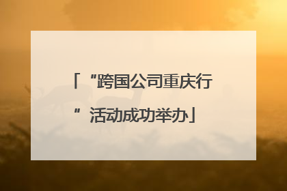 “跨国公司重庆行”活动成功举办
