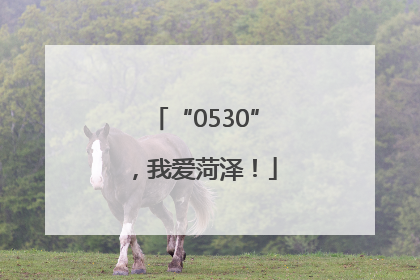 “0530”，我爱菏泽！