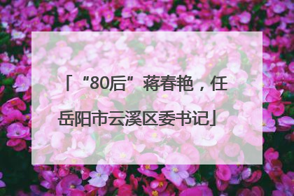 “80后”蒋春艳，任岳阳市云溪区委书记