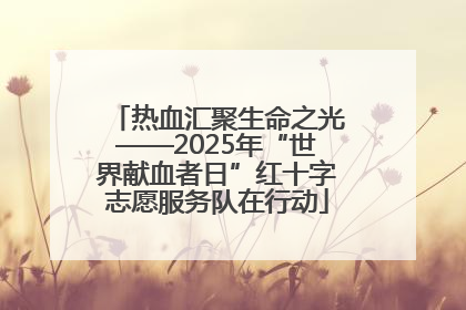 热血汇聚生命之光——2025年“世界献血者日”红十字志愿服务队在行动