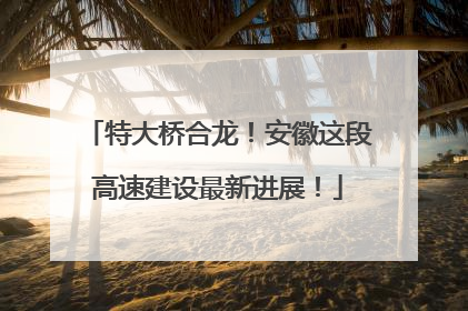 特大桥合龙！安徽这段高速建设最新进展！