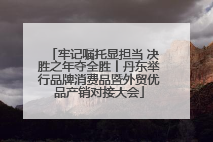 牢记嘱托显担当 决胜之年夺全胜丨丹东举行品牌消费品暨外贸优品产销对接大会