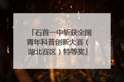 石首一中斩获全国青年科普创新大赛（湖北赛区）特等奖