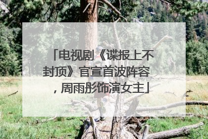 电视剧《谍报上不封顶》官宣首波阵容，周雨彤饰演女主