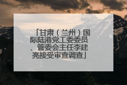 甘肃（兰州）国际陆港党工委委员、管委会主任李建亮接受审查调查