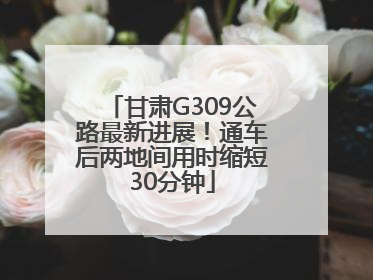 甘肃G309公路最新进展！通车后两地间用时缩短30分钟