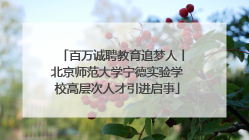 百万诚聘教育追梦人丨北京师范大学宁德实验学校高层次人才引进启事