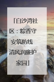 白沙湾社区：粽香守安筑防线 清风润廉护家园