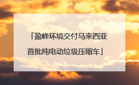 盈峰环境交付马来西亚首批纯电动垃圾压缩车