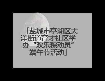 盐城市亭湖区大洋街道育才社区举办“欢乐粽动员”端午节活动