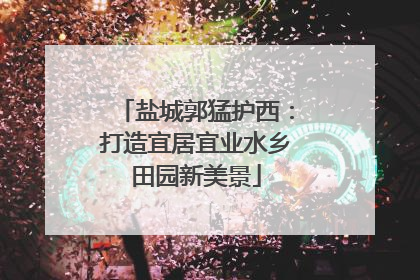 盐城郭猛护西：打造宜居宜业水乡田园新美景