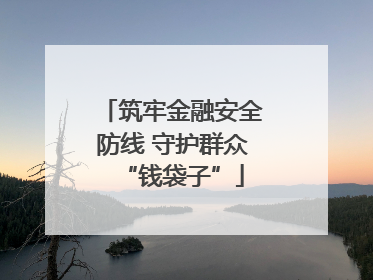 筑牢金融安全防线 守护群众“钱袋子”