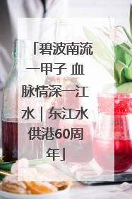 碧波南流一甲子 血脉情深一江水｜东江水供港60周年