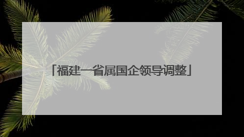福建一省属国企领导调整
