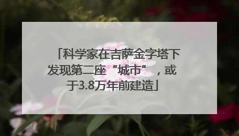 科学家在吉萨金字塔下发现第二座“城市”，或于3.8万年前建造