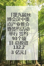 第九届丝博会汉中重点产业推介暨签约活动举行 签约 93个项目 总投资132.23 亿元