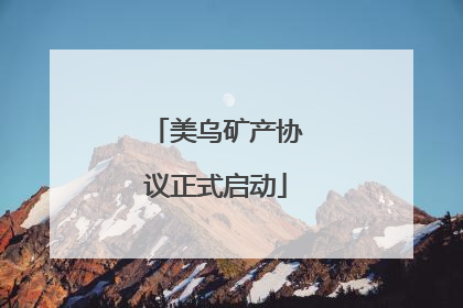 美乌矿产协议正式启动