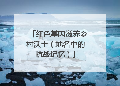 红色基因滋养乡村沃土（地名中的抗战记忆）