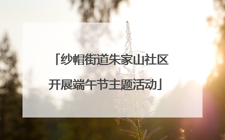 纱帽街道朱家山社区开展端午节主题活动