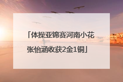 体操亚锦赛河南小花张怡涵收获2金1铜