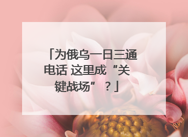 为俄乌一日三通电话 这里成“关键战场”？