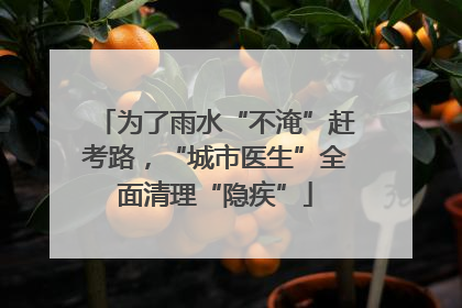 为了雨水“不淹”赶考路，“城市医生”全面清理“隐疾”