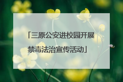 三原公安进校园开展禁毒法治宣传活动