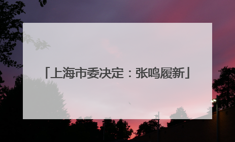 上海市委决定：张鸣履新