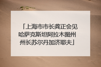 上海市市长龚正会见哈萨克斯坦阿拉木图州州长苏尔丹加济耶夫