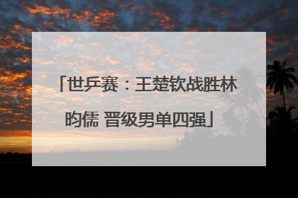 世乒赛：王楚钦战胜林昀儒 晋级男单四强