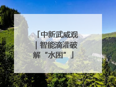 中新武威观｜智能滴灌破解“水困”