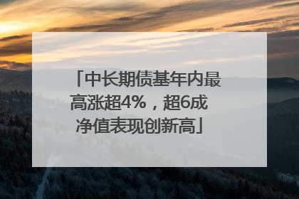 中长期债基年内最高涨超4%，超6成净值表现创新高