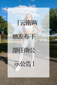 云南两地发布干部任前公示公告