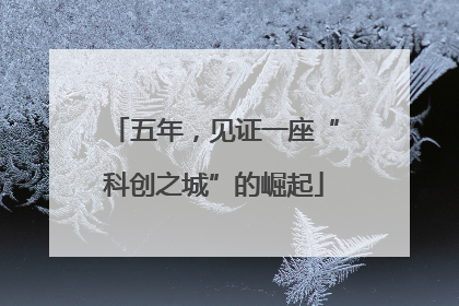 五年，见证一座“科创之城”的崛起