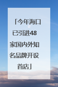 今年海口已引进48家国内外知名品牌开设首店