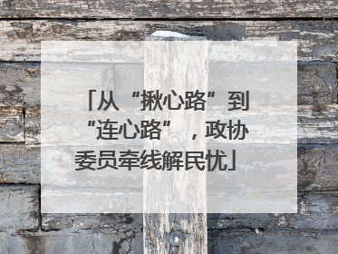 从“揪心路”到“连心路”，政协委员牵线解民忧