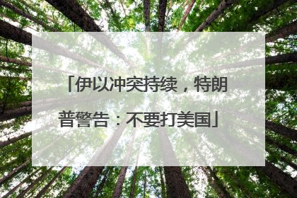 伊以冲突持续，特朗普警告：不要打美国