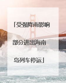 受强降雨影响 部分进出海南岛列车停运