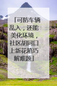 可防车辆乱入，还能美化环境，社区胡同口上新花箱巧解难题
