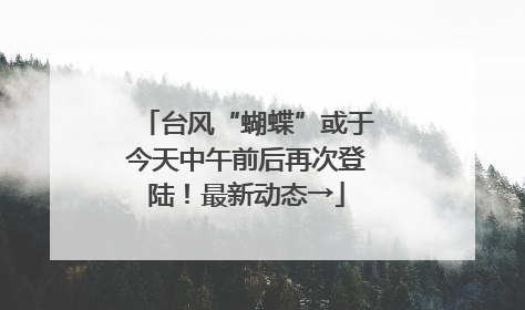 台风“蝴蝶”或于今天中午前后再次登陆！最新动态→