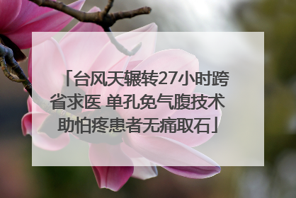 台风天辗转27小时跨省求医 单孔免气腹技术助怕疼患者无痛取石
