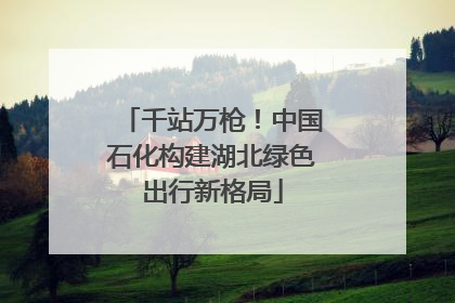 千站万枪！中国石化构建湖北绿色出行新格局